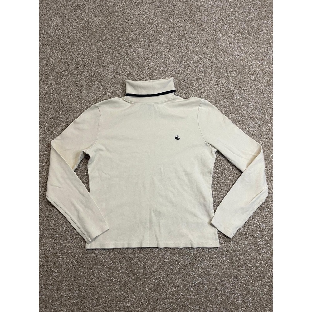 Lauren Ralph Lauren Turtleneck Women 100% Cotton Preppy Size M